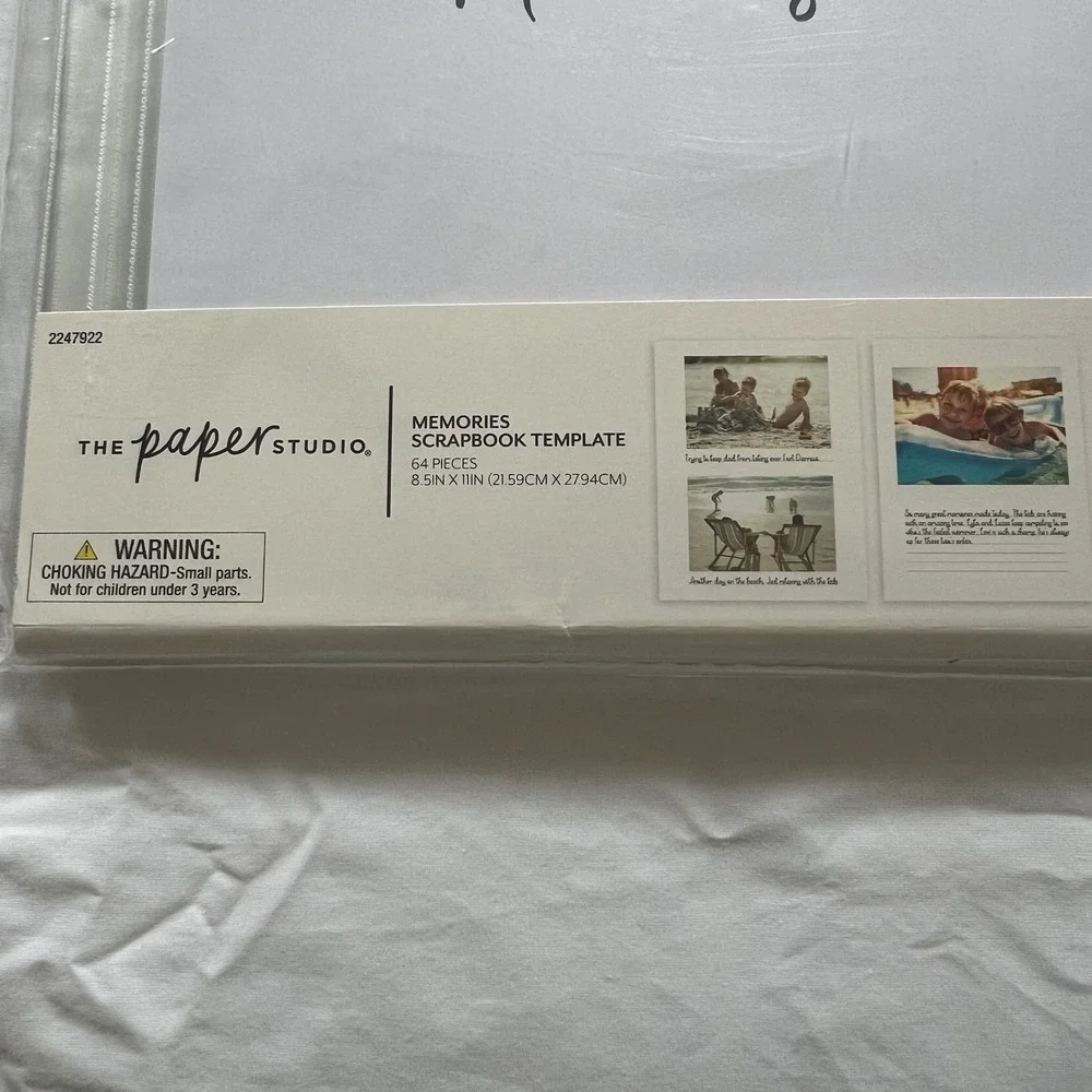 The Paper Studio Memories Scrapbook Template Kit 64 Pieces 8.5x11 White 2247922